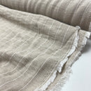 Viskose Leinen Stoff Streifen beige