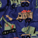 Poppy angerauter Soft Sweat Stoff Baufahrzeuge Autos blau