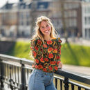 Viskose Ecovero Stoff Webware Blumen Muster Mohnblumen grün