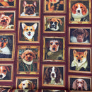 Canvas Baumwolle Stoff Hunde Dogs braun
