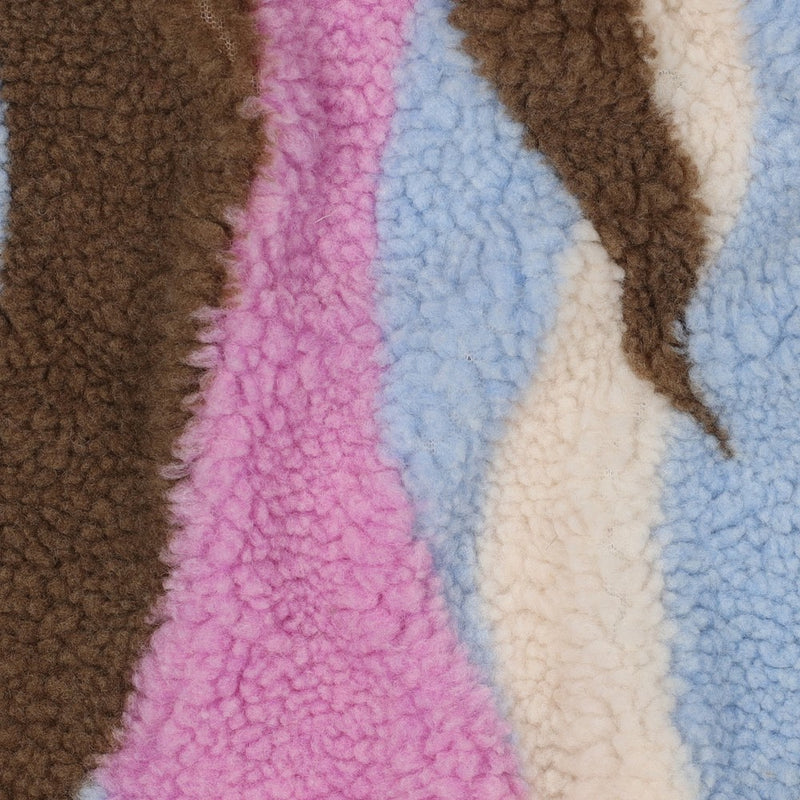 Teddy Stoff Jackenstoff Swirl rosa braun