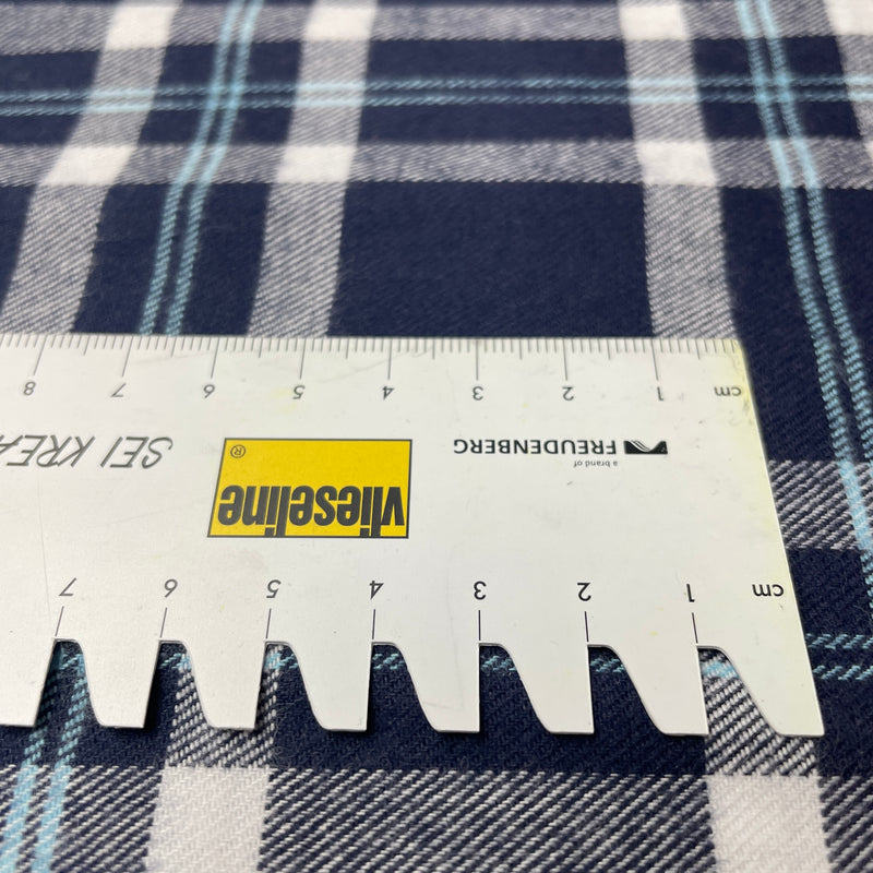 Baumwoll Flanell Stoff Swafing Yukon blau kariert