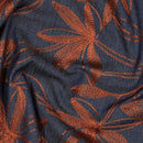 Denim Jeans leichte Baumwolle Stoff mit Stickerei dunkelblau