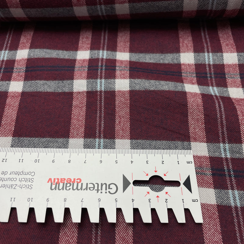 Baumwoll Flanell Stoff Swafing Yukon bordeaux kariert