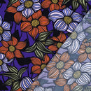 Viskose Ecovero Stoff Webware Blumen lila