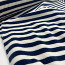 Nicki Jersey Stoff gestreift blau weiß