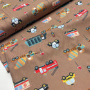 Swafing Bill Baumwolle Stoff Autos Fahrzeuge braun