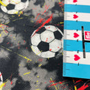 Swafing Fussball Baumwolle Stoff schwarz