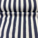 Mind the Maker Baumwoll Leinen Stoff Lined up blau