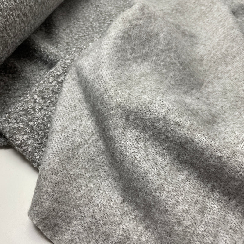 Boucle Stoff Jackenstoff grau meliert