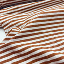 Jersey Stoff Streifen rost weiß