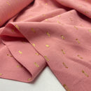 Viskose Stoff Lurex gold rosa