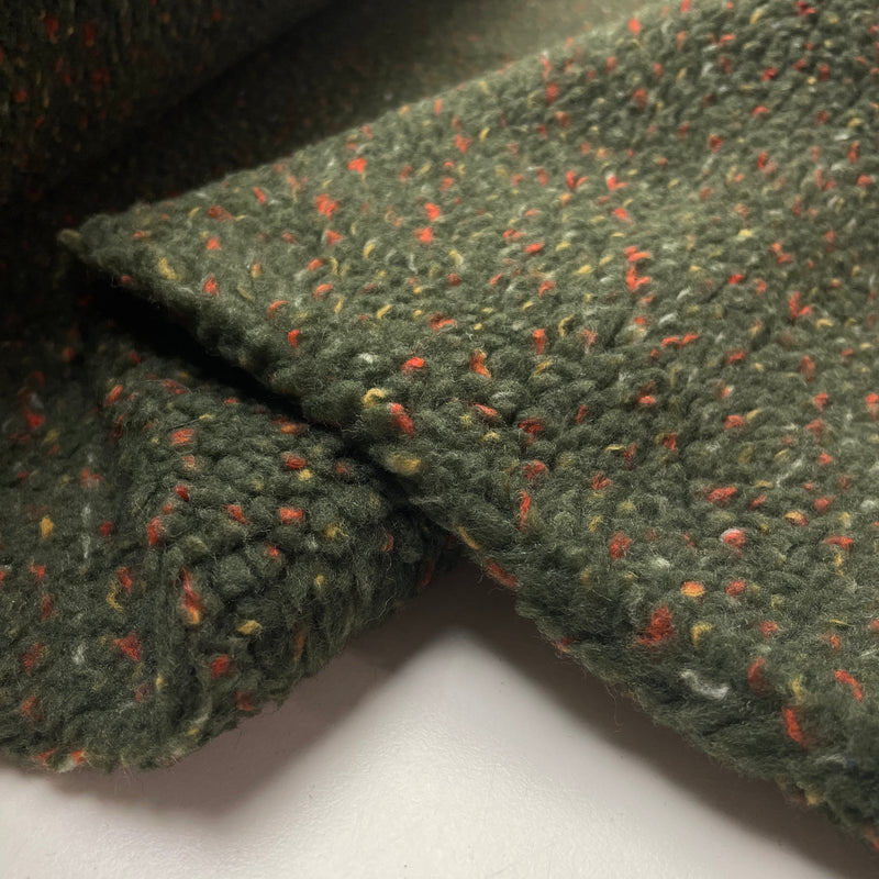 Teddy Tweed Stoff Jackenstoff grün