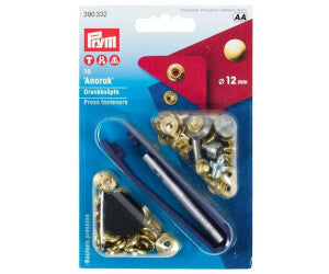 Prym Druckknöpfe Nähfrei-Druckknopf Anorak 12mm goldfarbig