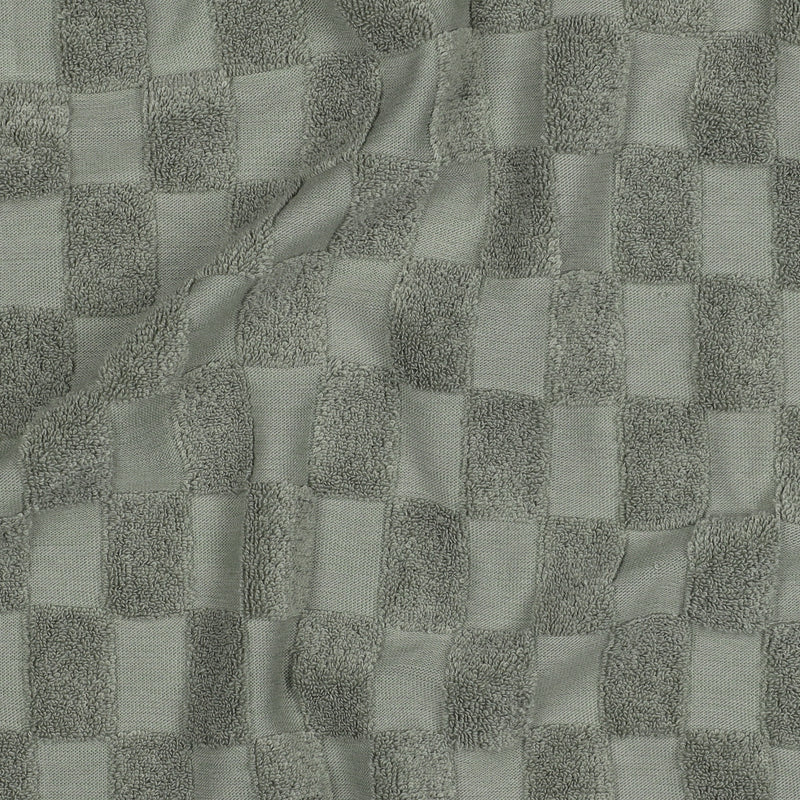 Frottee Jersey Stoff Checks grün