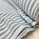 Musselin Double Gauze Baumwolle Streifen hellblau