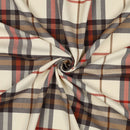 Tartan Check Bekleidungsstoff Stoff kariert beige orange