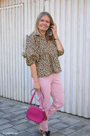Swafing Meltem Double Gauze Baumwolle Stoff Leo Animal Print braun