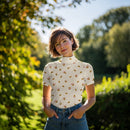 Jennifer  Bouron Rippjersey Stoff Muster Croissant