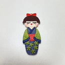 Aufnäher Applikation - Zum Aufbügeln - Kimono Puppe grün