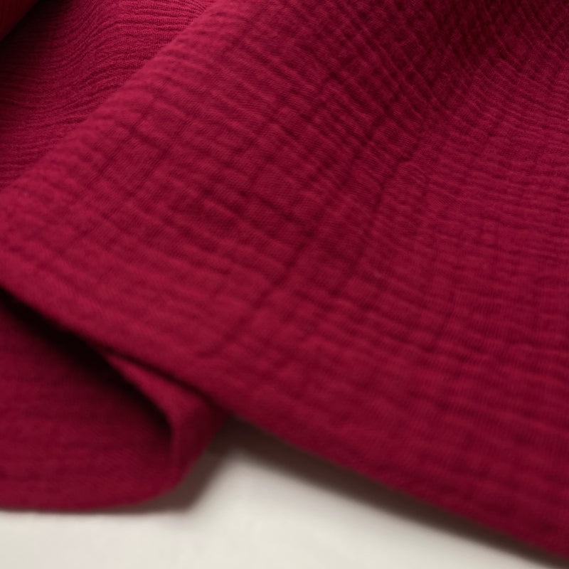 Musselin Stoff Double Gauze Baumwolle burgundy Swafing Jenke