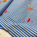 Ilja Summer Poplin Baumwolle Stoff Streifen blau
