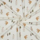 Poppy Forest Animals Jersey Stoff Tiere weiß