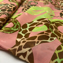 Viskose Jacquard Stoff Webware Schlangen Muster rosa