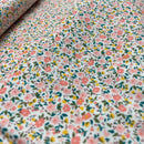 Baumwolle Stoff Webware Streublumen Blumen rosa weiß
