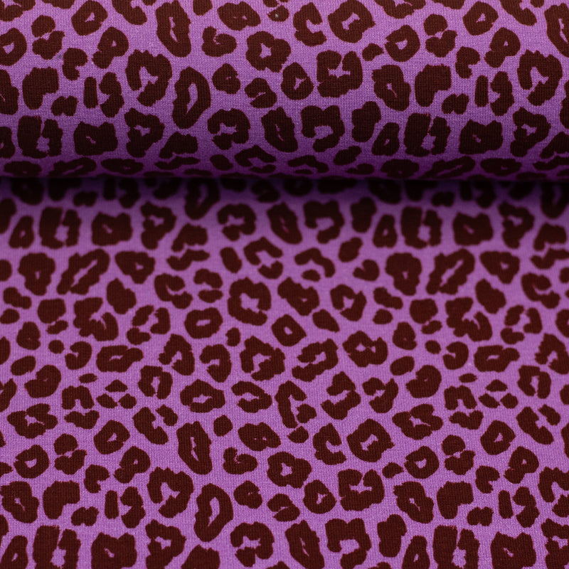 Swafing Cleopatra Jersey Stoff Leo Animalprint beere