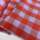 Dyed Baumwolle Stoff Karo kariert flieder orange