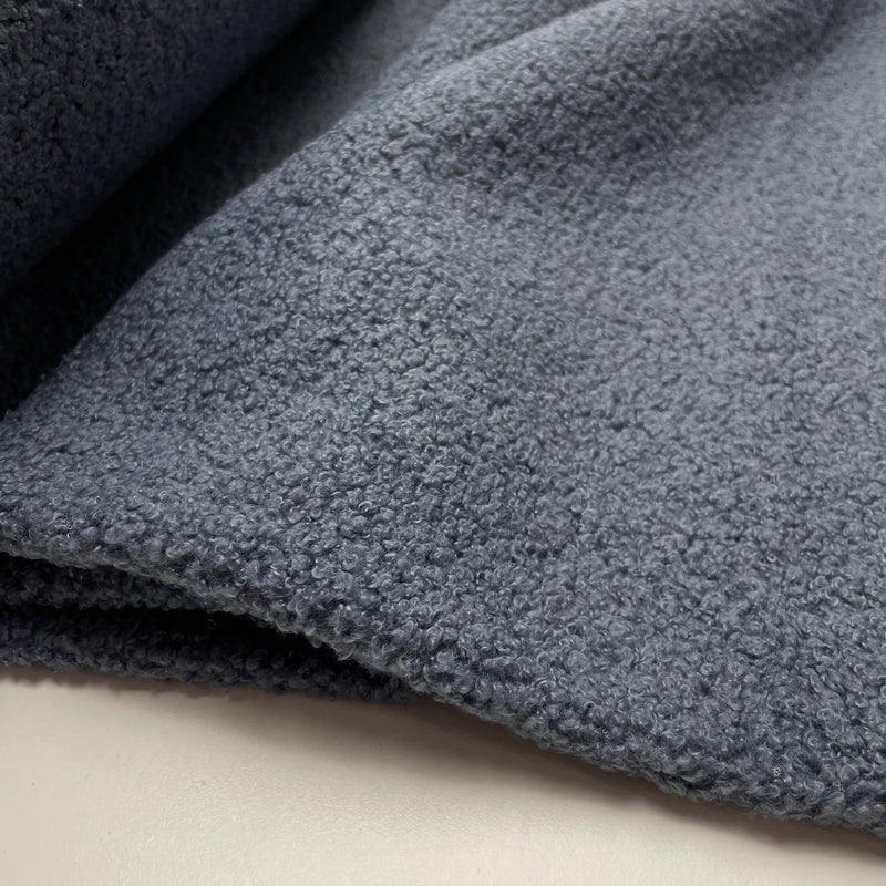 Teddy Stoff Jackenstoff mit Fleeceabseite blau