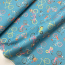 Westfalenstoffe Stoff Baumwolle Münster Fahrräder blau