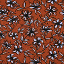 Punta di Roma Jersey Stoff Blumen braun