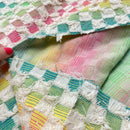 Baumwolle mit Viskose Jacquard Stoff Webware Schachbrettmuster bunt kariert