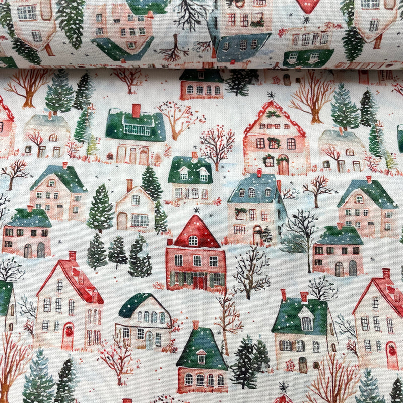 Westfalen Stoff Baumwolle Trondheim Weihnachten Häuser