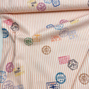 Ilja Fabrik Canvas Baumwolle Stoff Streifen Reisemotiv apricot