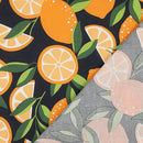 Poppy Design Beschichtete Baumwolle Stoff Orangen blau