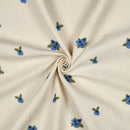 Poppy Musselin Stoff abgesteppt Baumwolle Blaubeeren ecru