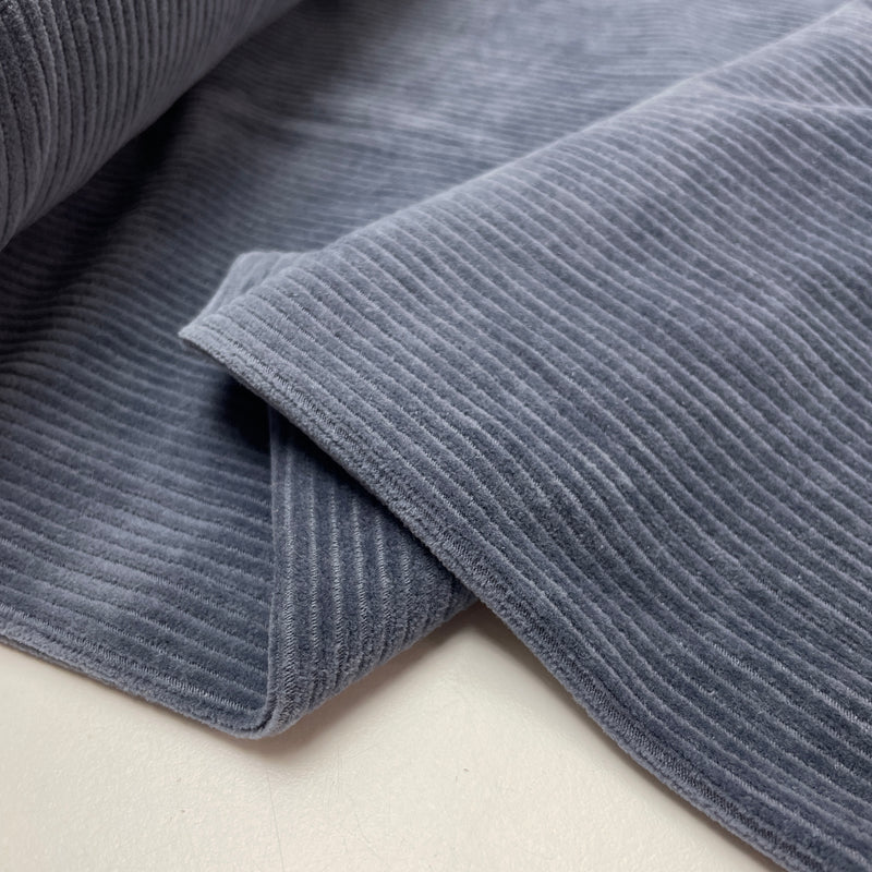Swafing Juna Sweat Cord Stoff mit Elasthan grau blau
