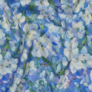 Viskose Stoff mit Stretchanteil Webware Blumen blau