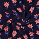 Teddy Plüsch Stoff Jackenstoff Blumen blau