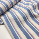 Denim Jeans leichte Baumwolle Stoff Streifen blau rosa