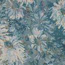Gobelin Stoff Blumen Muster blau