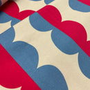 Mies & Moos Jersey Stoff retro blau himbeerrot