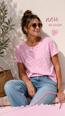 Jersey Stoff Herzen Herz Muster rosa
