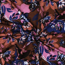 Poppy French Terry Sweat Stoff  Blumen braun