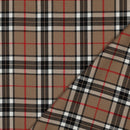 Tartan Check Bekleidungsstoff Stoff kariert beige rot
