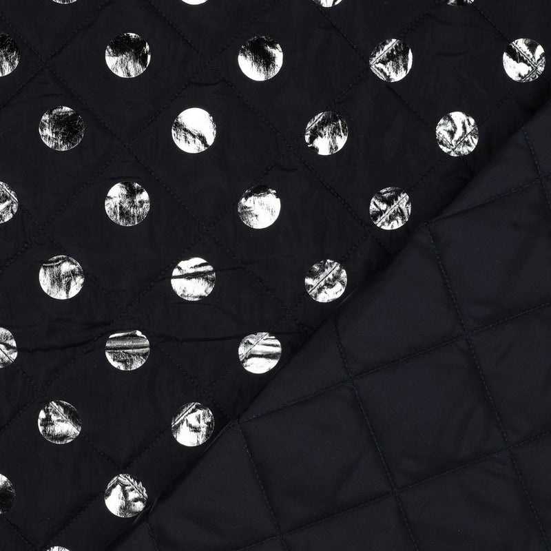 Jacken Stepp Stoff Stepper Punkte silber schwarz