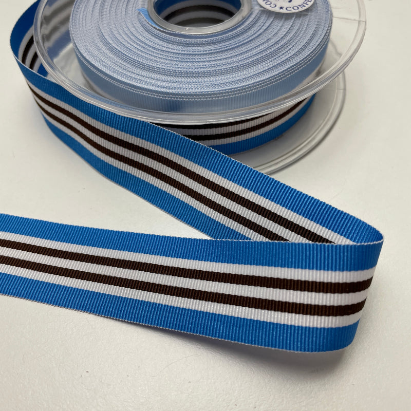 Ripsband blau weiß 25 mm